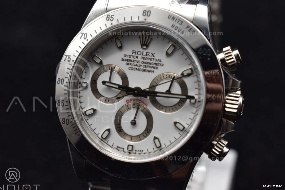 Best Bracelet Daytona QuickDry Case 116520 1:1 SS Dial and 904L 774 V Clean Edition SA4130 White 0401